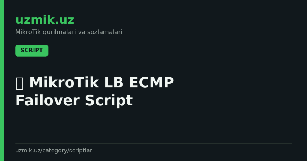 🛡 MikroTik LB ECMP Failover Script