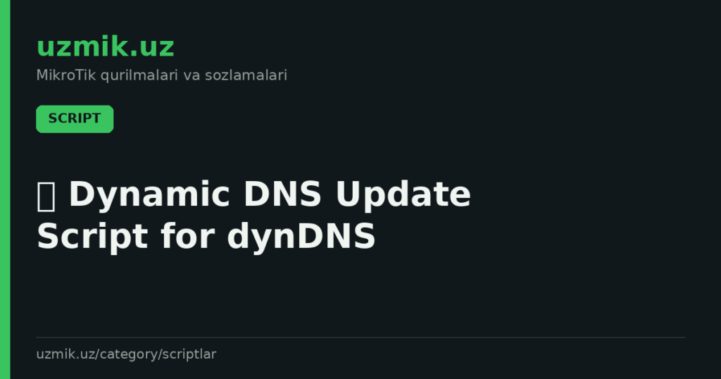 🌐 Dynamic DNS Update Script for dynDNS