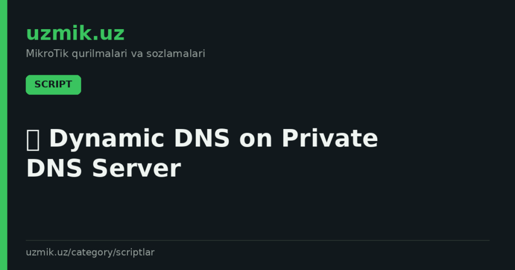🌐 Dynamic DNS on Private DNS Server