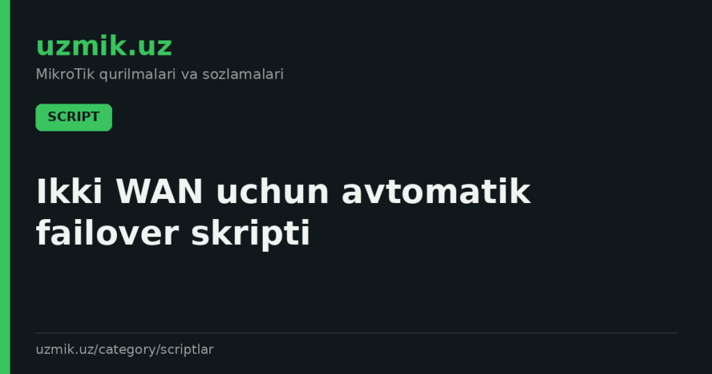 Ikki WAN uchun avtomatik failover skripti