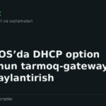 RouterOS’da DHCP option 121 uchun tarmoq‑gatewayni hexga aylantirish